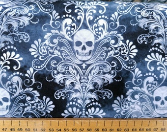 Baroque Skulls Gothic Cotton Fabric: Halloween Quilting, Dressmaking, Crafts by Timeless Treasures