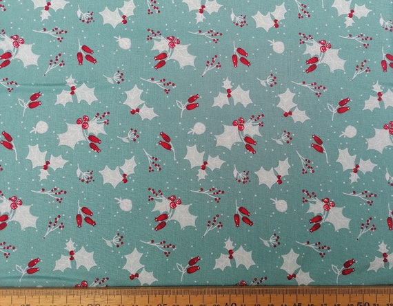 Holly Christmas Cotton Fabric: Quilting , Dressmaking, Crafts, by Craft  Cotton Co - Etsy