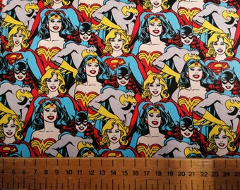 Licensed DC Comics Heroines Cotton Fabric: Personal Use, Quilting, Dressmaking, Craft