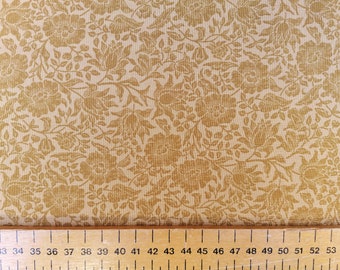 Mallow Floral Cotton Fabric - Tan Morris & Co Design