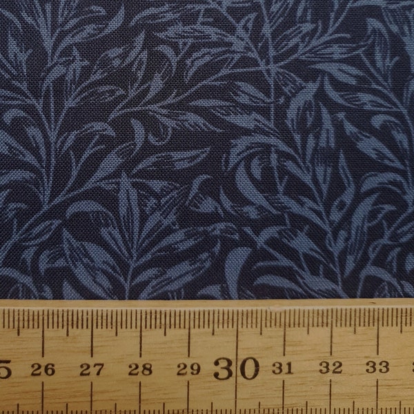 Willow Bough in Dark Blues, V&A Morris and Co Yuletide Bloom Collection, Make + Believe Organic Cotton, Quilting, Dressmaking, Patchwork etc