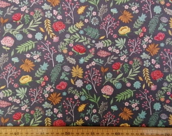 Floral Cotton Fabric: Quilting, Dressmaking, Crafts, by Nutex