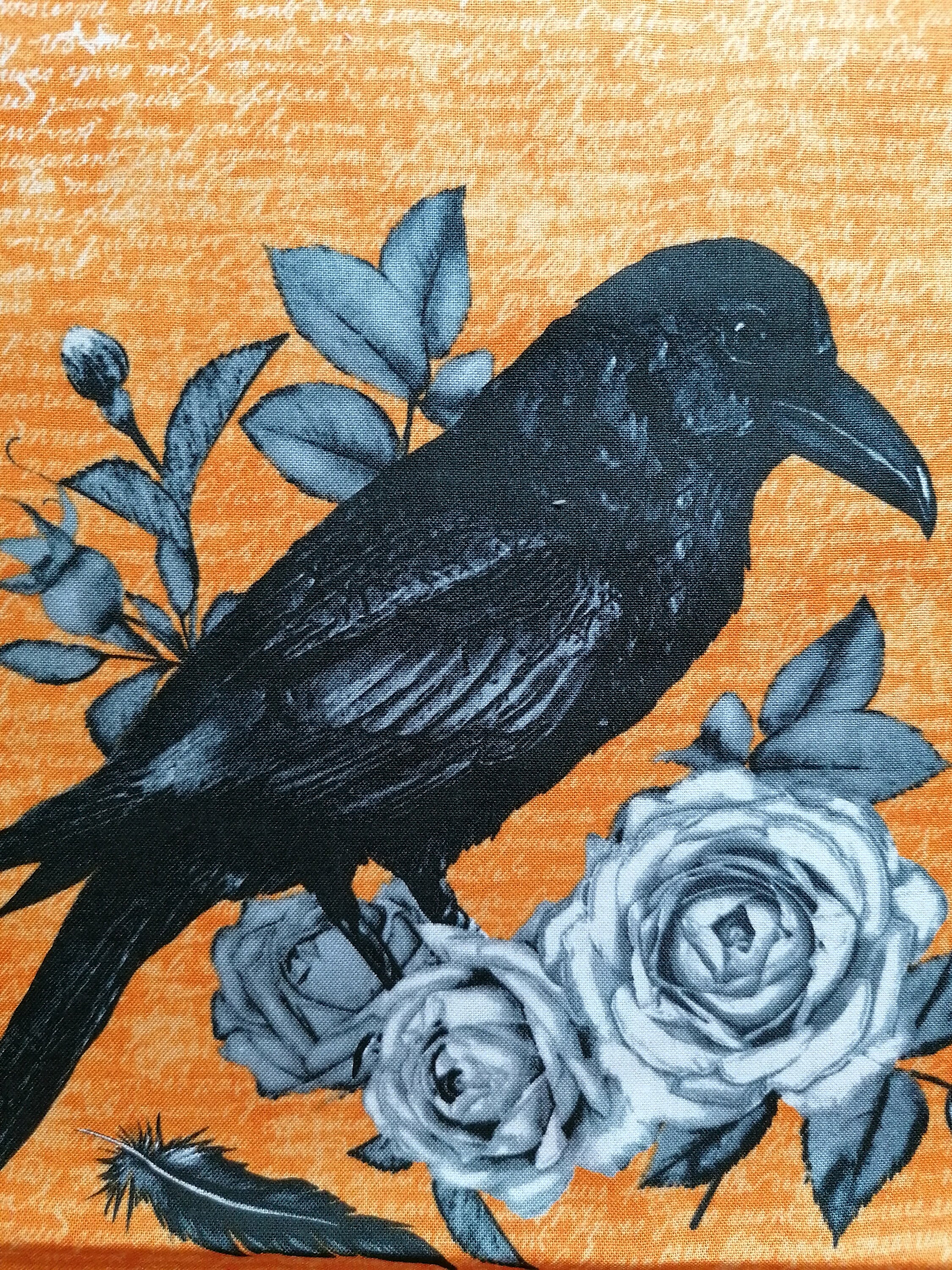 Gothic Raven Fabric 60 cm x 110 cm Panel from Wicked range by Etsy