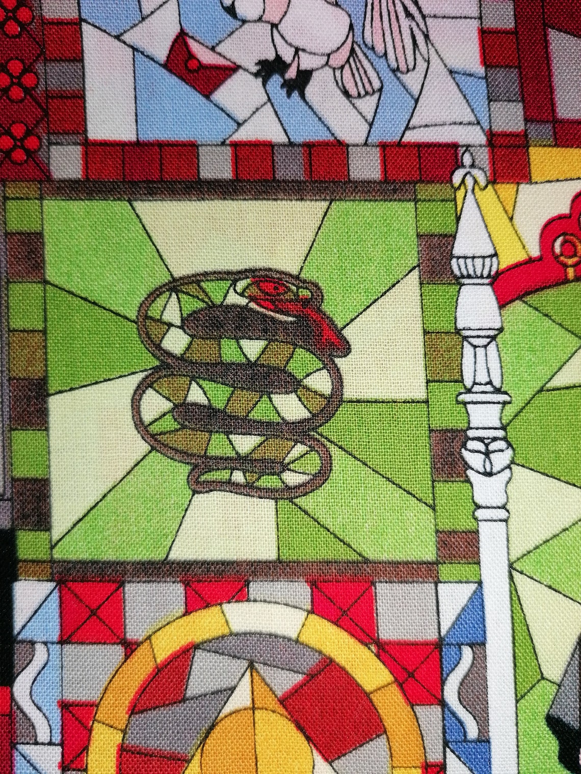 Licensed Harry Potter Stained Glass Windows Fabric 100 Cotton Etsy