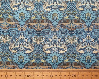 Peacock and Dragon by William Morris, 100% Cotton Poplin, Dressmaking, Quilting, Craft, Bags, Curtains, Decor, Patchwork