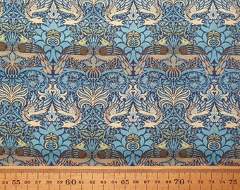 Peacock and Dragon by William Morris, 100% Cotton Poplin, Dressmaking, Quilting, Craft, Bags, Curtains, Decor, Patchwork