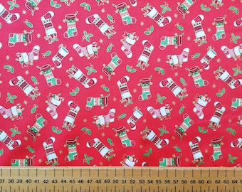 Christmas Stockings Cotton Fabric: Quilting, Dressmaking, Crafts by Makower