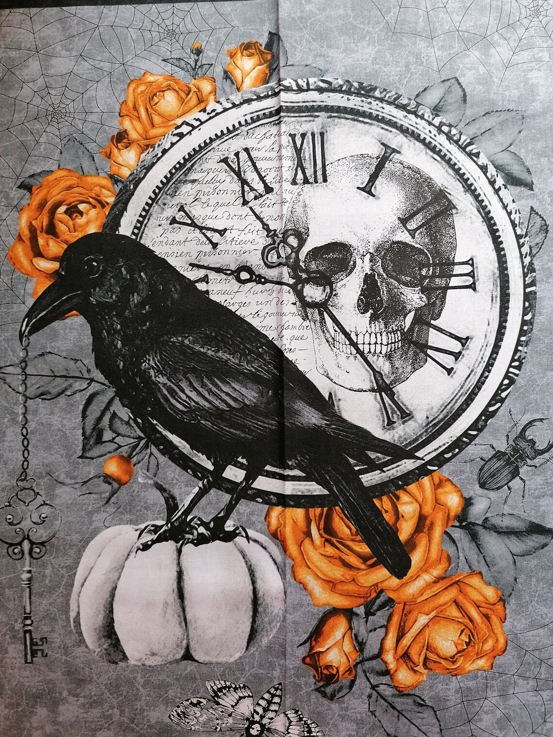 Gothic Raven Fabric 60 cm x 110 cm Panel from Wicked range by | Etsy