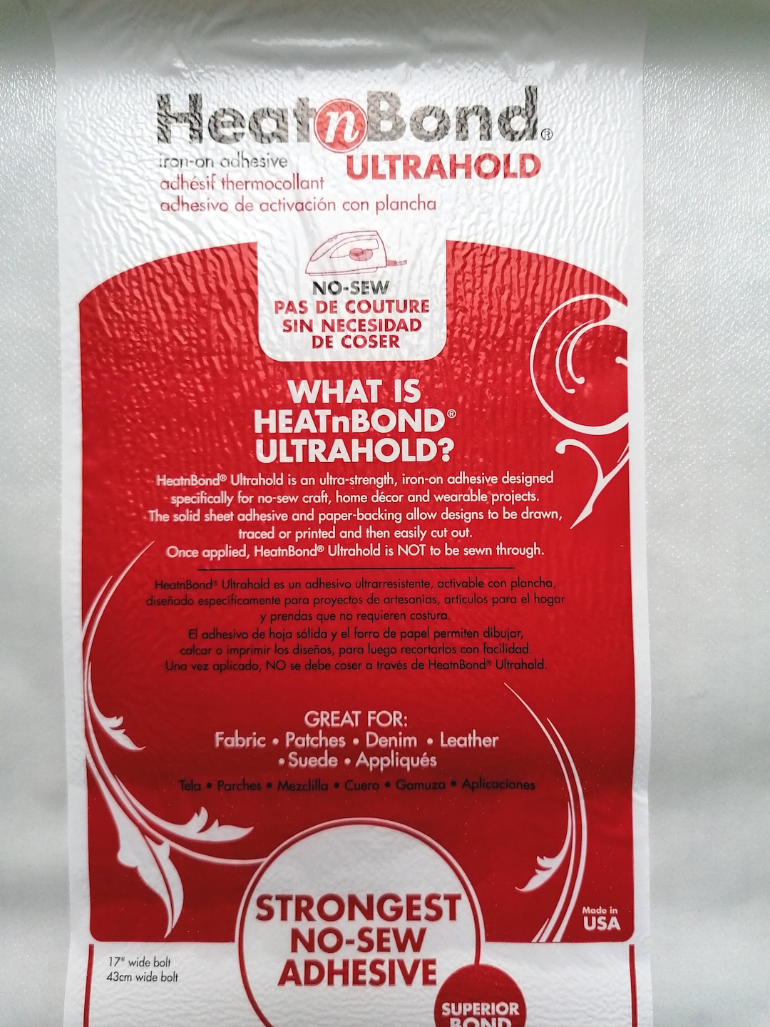 Heat N Bond Ultrahold Iron on Adhesive Fusible  Perfect Etsy UK