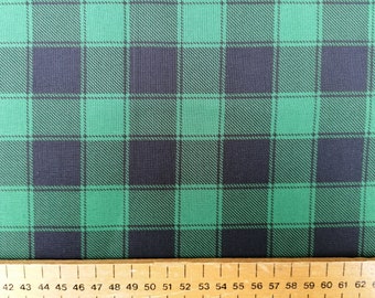 Green & Black Plaid Tartan Cotton Fabric - Quilting, Dressmaking, Craft by Timeless Treasures