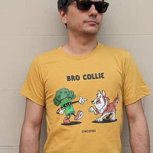 Collie Bro T-Shirt / Graphic T-Shirt / Funny T-Shirt / Retro Cartoon T-Shirt / Dog Friendship T-Shirt / Collie Gift