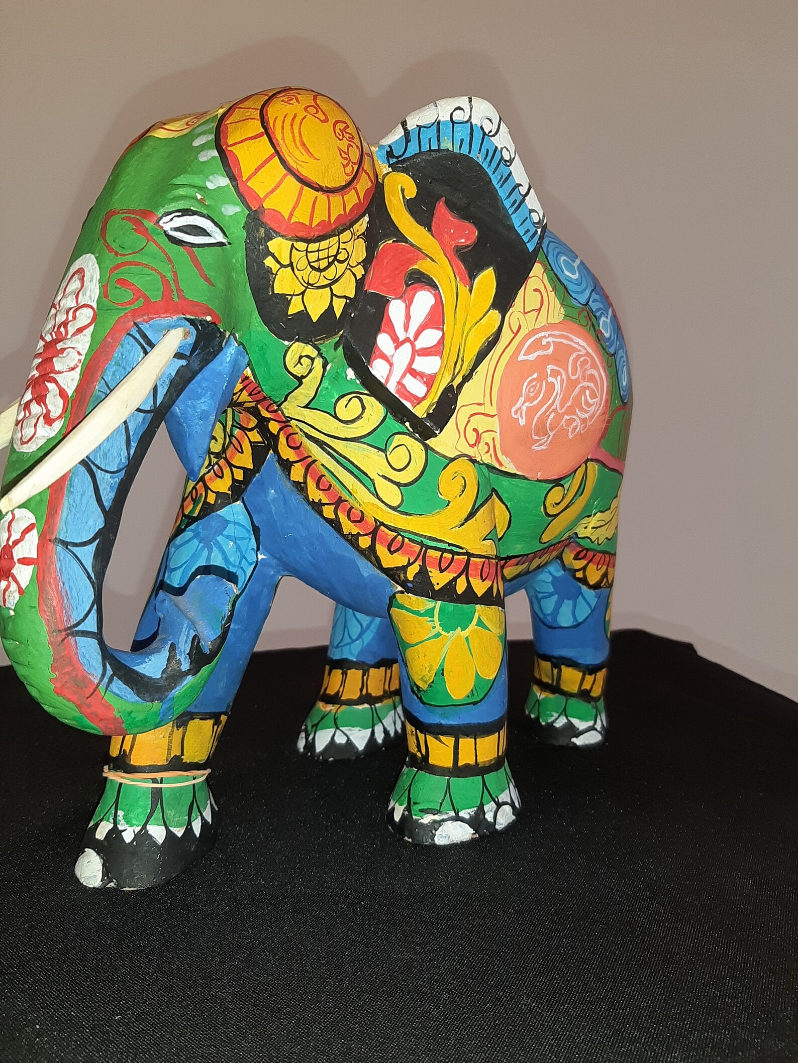 Multicolor handmade wooden elephant Multicolor handmade Etsy