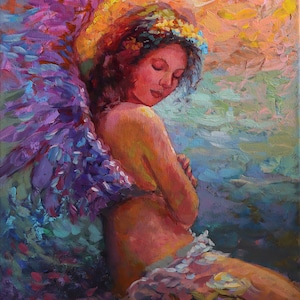 Thinking of You- an original one of a kind painting on canvas