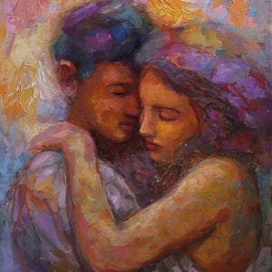 Lovers- Original one of a kind painting on canvas 16&quot; x 20&quot; ready to hang