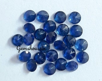 1.50MM, 1.80MM, 2MM Natural Blue Sapphire Faceted Round Diamond Cut Gemstone, AAA Blue Sapphire Faceted Round Calibrated Loose Cut Stone