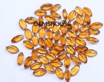 1.5 x 3 MM, 2 x 4 MM, 2.5 x 5 MM Natürlicher Citrin Facettierter Marquise Schliff Edelstein, AAA Gelber Citrin Marquise Schliff Loser kalibrierter Stein für Schmuck