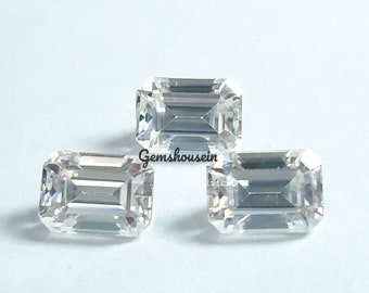 6x8MM, 7x9MM, 8x10MM Moissanite Faceted Octagon Emerald Cut Gemstone, AAA D Color VVS White Loose Moissanite Emerald Cut Stone For Jewelry
