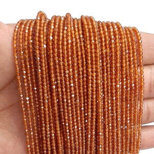 Natural Hessonite Micro Cut Rondelle Faceted Gemstone Beads 2-2.50 mm, AAA Quality Faceted Hessonite Beads Jewelry Craft 13&quot;Strand