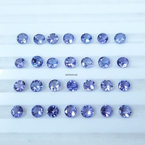 2.50MM, 3MM, 4MM Natural Tanzanite Faceted Round Cut Gemstone, AAA Blue Tanzanite Faceted Round Cut Calibrated Loose Gemstone for Jewelry