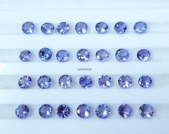 2.50MM, 3MM, 4MM Natural Tanzanite Faceted Round Cut Gemstone, AAA Blue Tanzanite Faceted Round Cut Calibrated Loose Gemstone for Jewelry