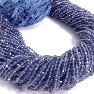 Natural Iolite Faceted Rondelle Gemstone Beads, Iolite micro cut 2-2.50mm beads 13&quot; full strand beads for jewelry making, Handmade jewelry