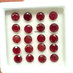 3MM, 4MM, 5MM Ruby faceted Round Cut loose Gemstone, AAA GF Ruby Round Faceted Gemstone For jewelry, Red Ruby faceted Round Stone
