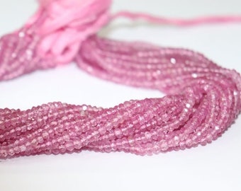 Natural Pink Topaz Faceted Rondelle Gemstone Beads, Pink Topaz cut size 3.5 - 4 mm 13" full strand beads for jewelry making, wholesale beads