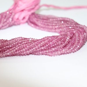 Natural Pink Topaz Faceted Rondelle Gemstone Beads, Pink Topaz cut size 3.5 - 4 mm 13&quot; full strand beads for jewelry making, wholesale beads