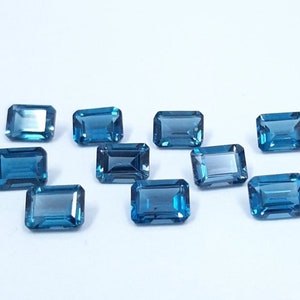 5x7MM, 6x8MM, 7x9MM Natural London Blue Topaz Faceted Octagon Cut Gemstone, AAA London Topaz Faceted Octagon Cut Calibrated Size for Jewelry