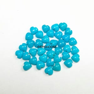 3 MM, 4 MM, 5 MM, 6 MM Natürlicher Türkis Herz Cabochon Edelstein, AAA Dornröschen Türkis Glattes Herz Cabochon Lose Edelstein