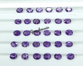 3 x 4 MM, 3 x 5 mm, 4 x 6 mm, 5 x 7 mm Natürlicher Amethyst facettierter Oval Schliff Edelstein, AAA Lila Amethyst facettiert Oval Lose kalibrierte Größen für Schmuck