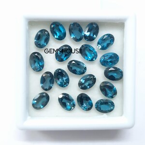 5x7MM, 6x8MM, 7x9MM Natural London Topaz Faceted Oval Cut Stone, AAA London Topaz Faceted Oval Loose Calibrated Cut Gemstone For Jewelry