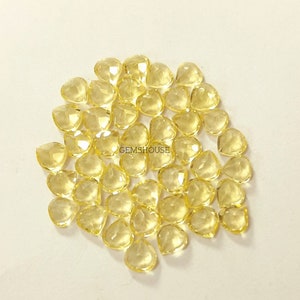 4MM, 5MM, 6MM Natural Lemon Quartz Faceted Heart Shape Cut Gemstone, AAA Lemon Quartz Heart Shape Cut For Jewelry Making