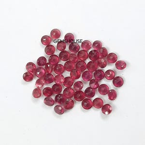 1,75 mm, 2 mm, 2,50 mm, 2,75 mm, 3 mm Rubin facettierter runder geschliffener Edelstein, AAA rotem Glasfüllung Rubin runder lose kalibrierter Stein Für Schmuck