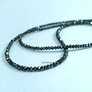 Natural Black Diamond Faceted Rondelle Beads, Diamond Faceted Beads, AAA Quality Black Diamonds faceted rondelle beads for Jewelry