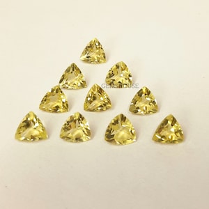 4MM, 5MM, 6MM Natural Lemon Quartz Faceted Trillion Shape Cut Gemstone, AAA Lemon Quartz Trillion Shape Cut For Jewelry Making