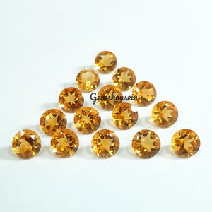3MM, 3.50MM, 4MM, 4.50MM 5MM Natural Citrine faceted Round Gemstone, AAA Yellow Citrine Faceted Round loose Calibrated Cut Stone for Jewelry