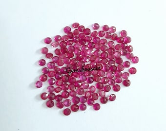 Pietra preziosa sfusa sfaccettata rotonda di rubino naturale da 2 mm, 2,50 mm, pietra preziosa sfusa calibrata rotonda di rubino rosa 100% genuina per gioielli