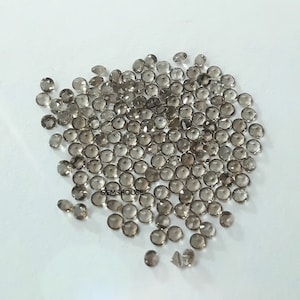 1MM, 1.25MM, 1.50MM, 1.75MM Natural Smoky Quartz Faceted Round Cut Gemstone, AAA Smoky Quartz Faceted Round Calibrated Cut Stone For Jewelry