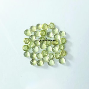 2MM, 2.5MM, 3MM Natural Peridot Round Cabochon Gemstone, AAA Green Peridot Smooth Round Flat Back Cabochon Loose Gemstone for Jewelry