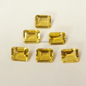 4x6MM, 5x7MM, 6x8MM, 7x9MM, 8x10MM Natural Lemon Quartz Faceted Octagon Cut Gemstone, AAA Lemon Quartz Octagon Cut For Jewelry Making