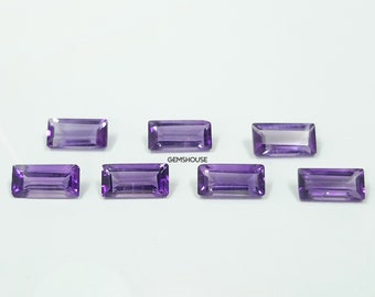 2 x 4 MM, 2.5 x 5 MM, 3 x 6 MM Natürlicher Amethyst facettierter Baguette Edelstein, AAA Qualität Amethyst Baguette lila Farbe kalibrierte Größe für Schmuck