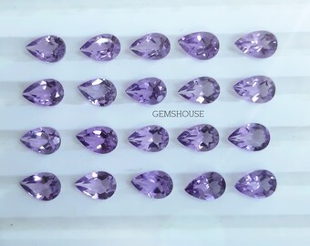 3 x 5 MM, 4 x 6 MM, 5 x 7 MM Natürlicher Amethyst facettierte Birne geschnitten Edelstein, AAA Qualität Amethyst Birne lila Farbe kalibrierte Größen für Schmuckherstellung