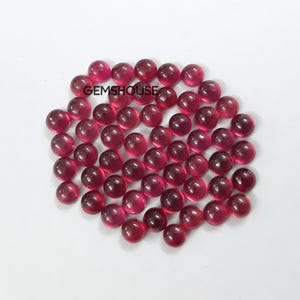 2MM, 2.50MM, 3MM, 4MM Ruby Cabochon Round loose Gemstone, AAA Glass Filling Ruby Round Flat Back Cabochon Loose Gemstone For jewelry