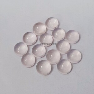 7MM, 8MM, 9MM, 10MM Natural Rose Quartz Cabochon Round Shape Cabs Gemstone, AAA Rose Quartz Round Cabochon For Jewelry Making