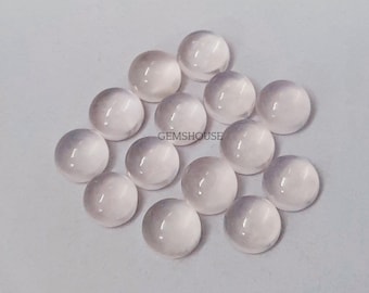 7MM, 8MM, 9MM, 10MM Natural Rose Quartz Cabochon Round Shape Cabs Gemstone, AAA Rose Quartz Round Cabochon For Jewelry Making