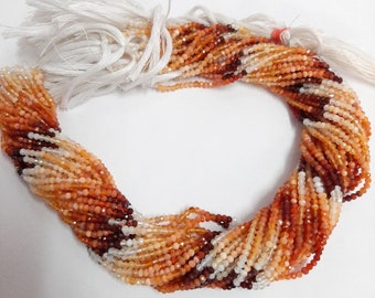 Natural Mexican Fire Opal Micro Faceted Rondelle cut beads, AAA Quality Mexican fire opal necklace beads for jewelry