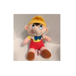 Vintage 1985 Pinocchio Plush Doll Walt Disney's Animated Film Classic Toy 8" Taiwan Cartoon Character With Tags Collectable Stuffed Animal