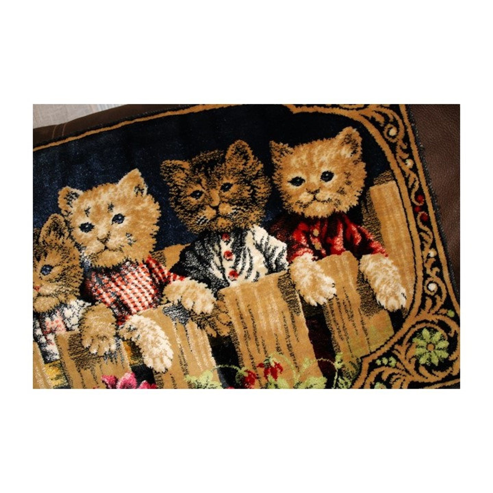 Vintage Cat Tapestry 6 Kittens Cats 39 x 20 Wall Etsy
