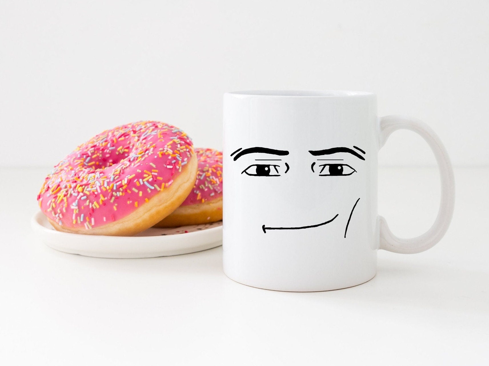 Roblox Man Face Mug Funny Gamer Birthday Gift Hot Chocolate Etsy - alia roblox decal